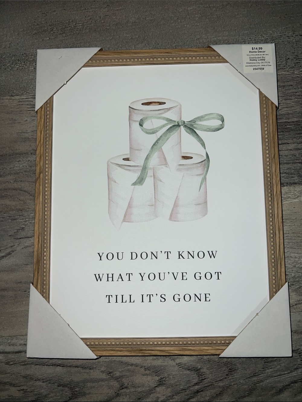 Unbranded White & Green Toilet Paper Wall Art Print